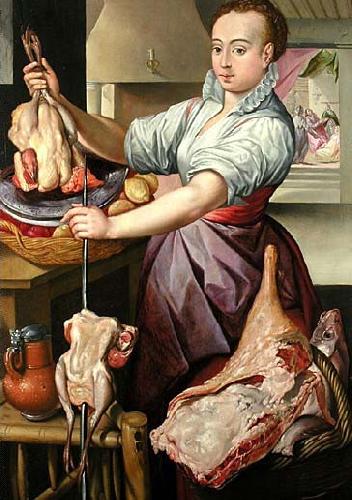 Joachim Beuckelaer Die Kochin mit Geflugel oil painting image